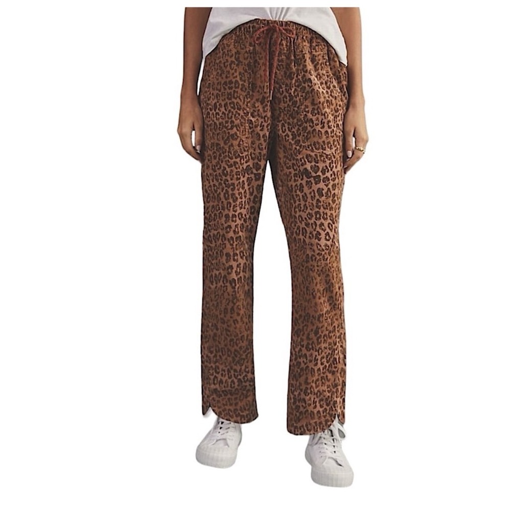 Anthropologie Pilcro leopard print The Cottage corduroy pants size small